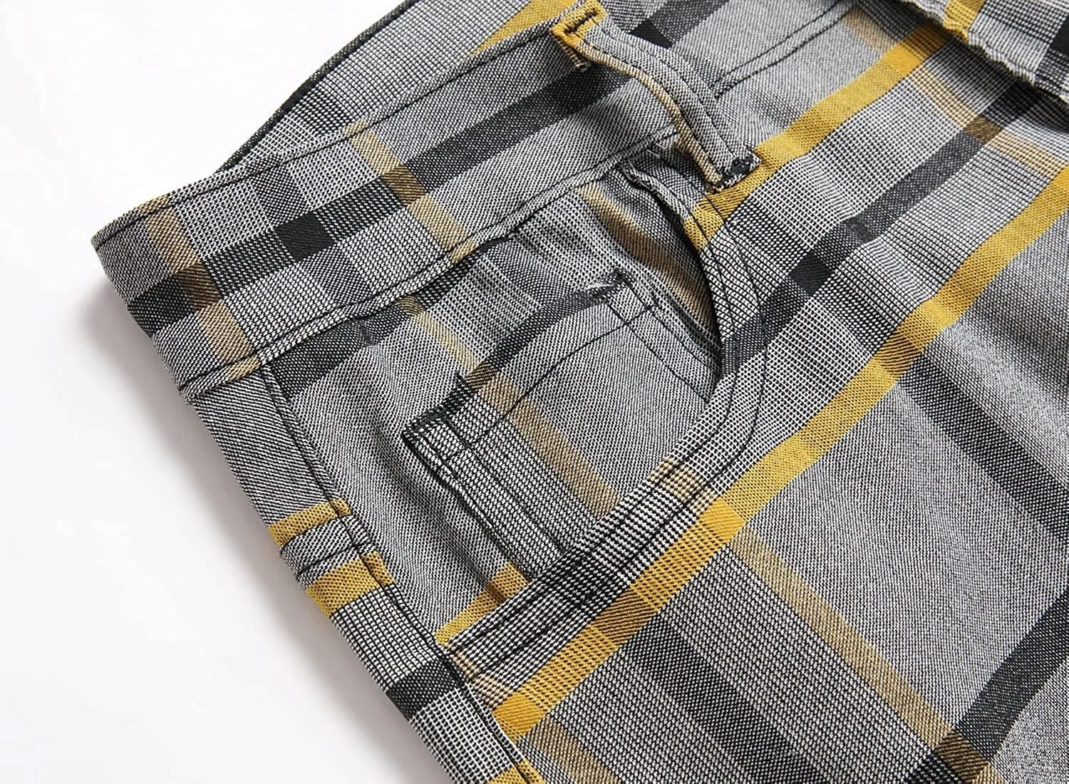 Banana Bucket Plaid Panst Stretch Slim Fit Business Casual Dress Chinos Pants Skinny Mens Dress Pants