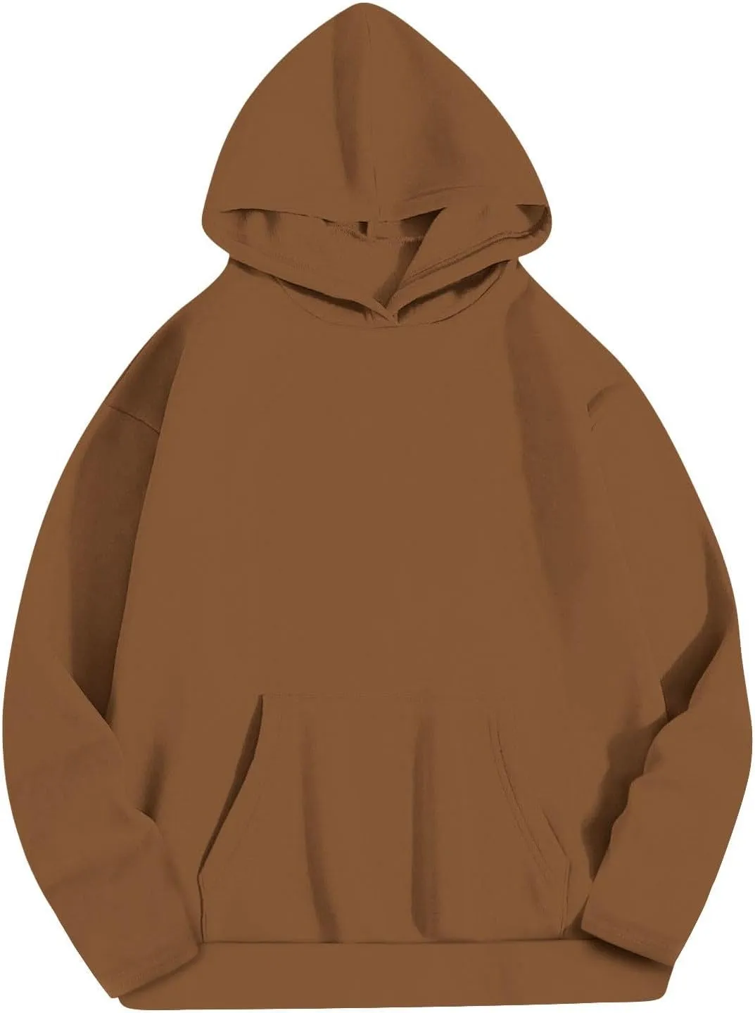 Basic Hoodies For Women Dressy Casual Loose Solid Hooded Sweatshirt With Pockets Fall Fashion Pullover Tops 2024