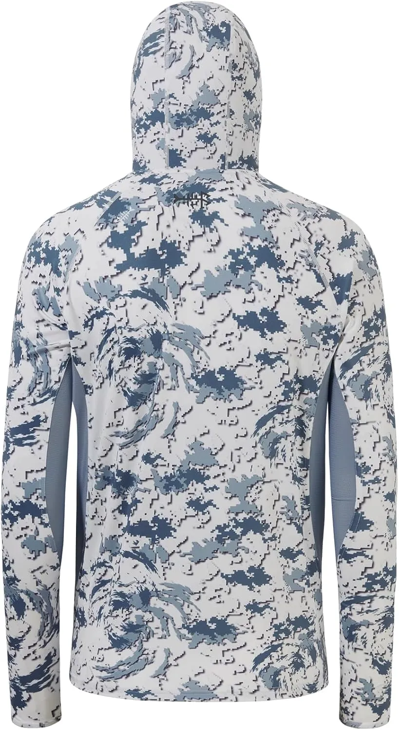 BASSDASH UPF 50  Mens Hunting Shirts with Mask Long Sleeve Camo Fishing Hoodie