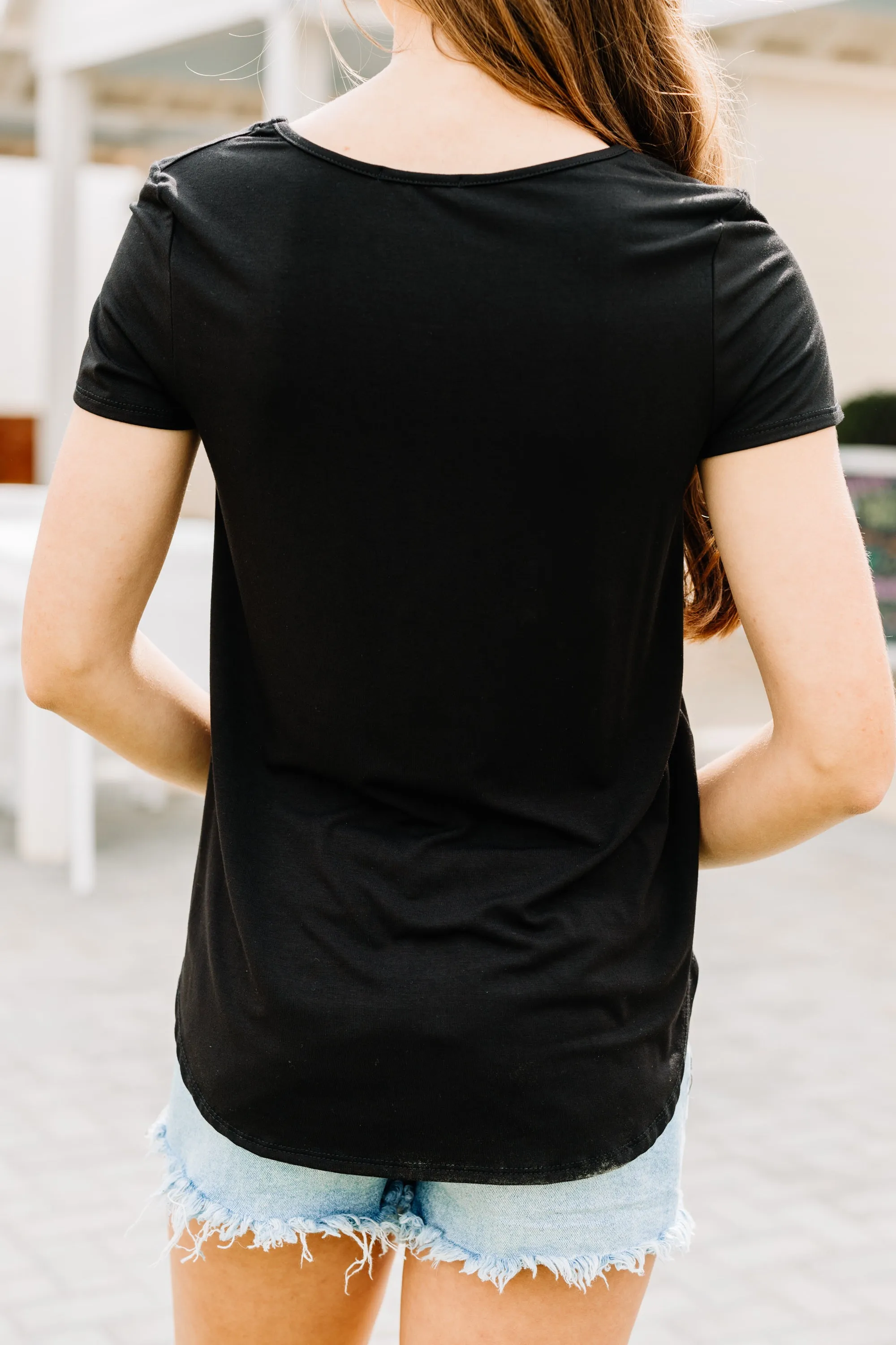 Before I Go Black Crisscross Neckline Top
