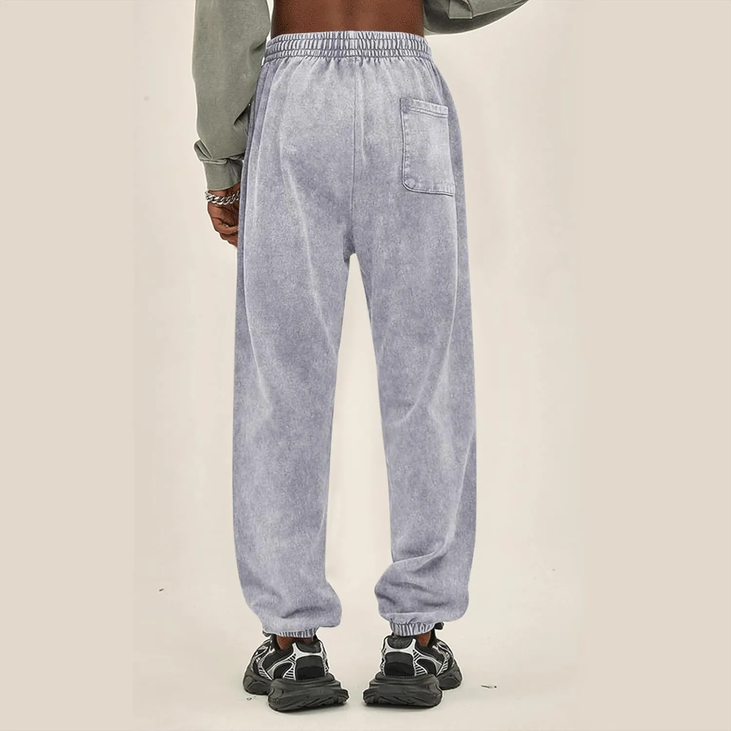 BINTEHGS Baggy Wide Leg Acid Wash Sweatpants Women Vintage Loose Pants High Waisted Joggers with Pockets Casual Streetwear