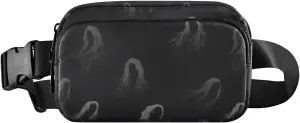 Black Halloween Fanny Pack Water Resistant Waist Pack Sling Bag Purse for Women Men Travel Hiking