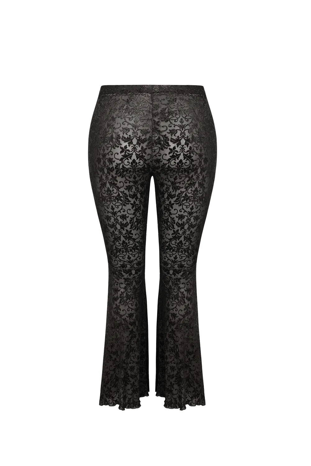 Black Lace Bell-Bottoms for Trendy Evening Wear