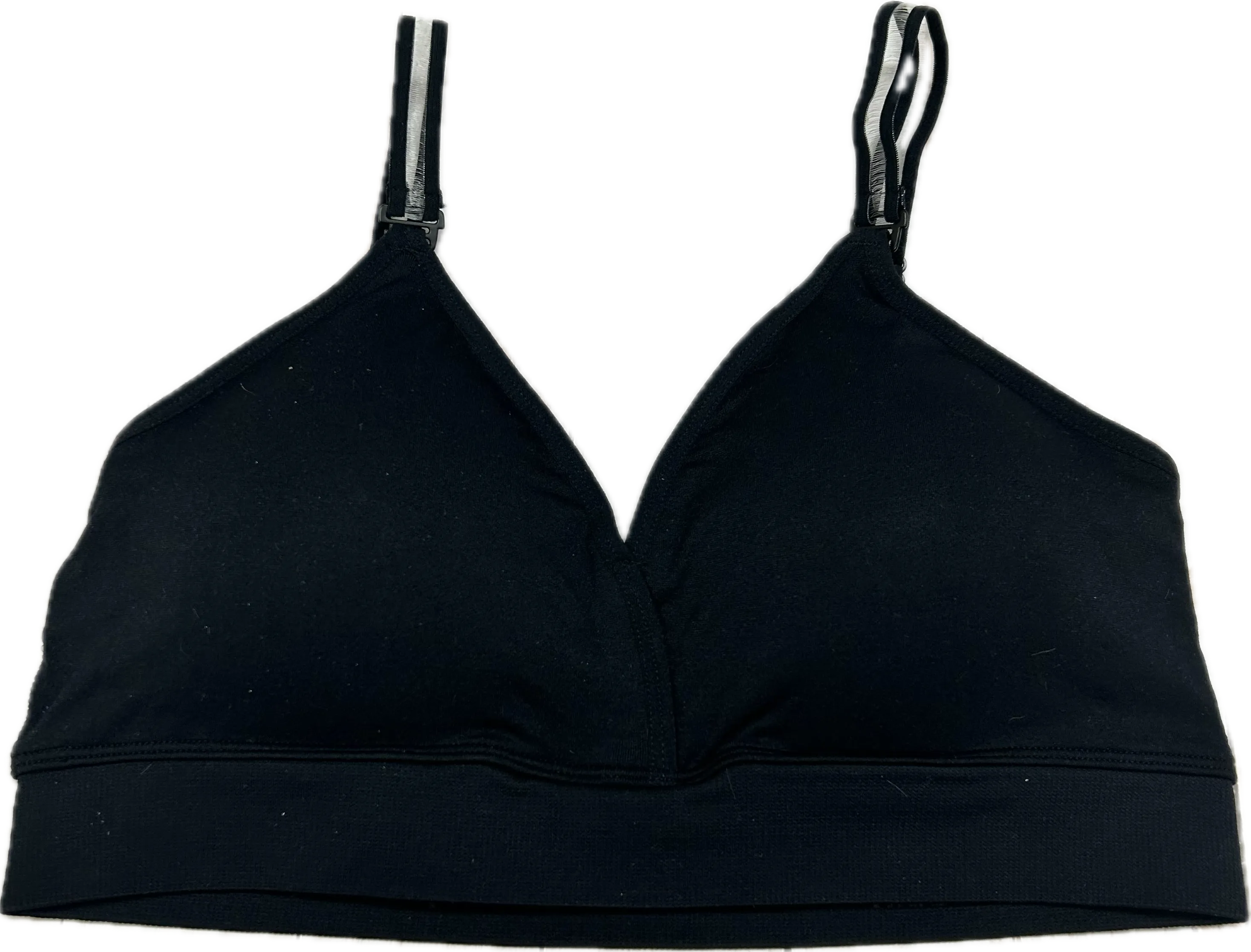 Black Plunge Bra w/Sheer Straps