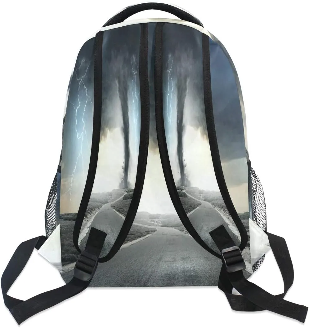Black Tornado Backpack Bookbags Laptop Backpack for Boys Girls Teens, College Backpack Water Resistant Travel Bookbag