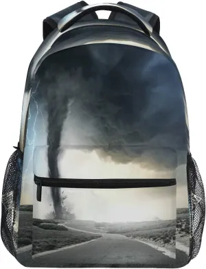 Black Tornado Backpack Bookbags Laptop Backpack for Boys Girls Teens, College Backpack Water Resistant Travel Bookbag