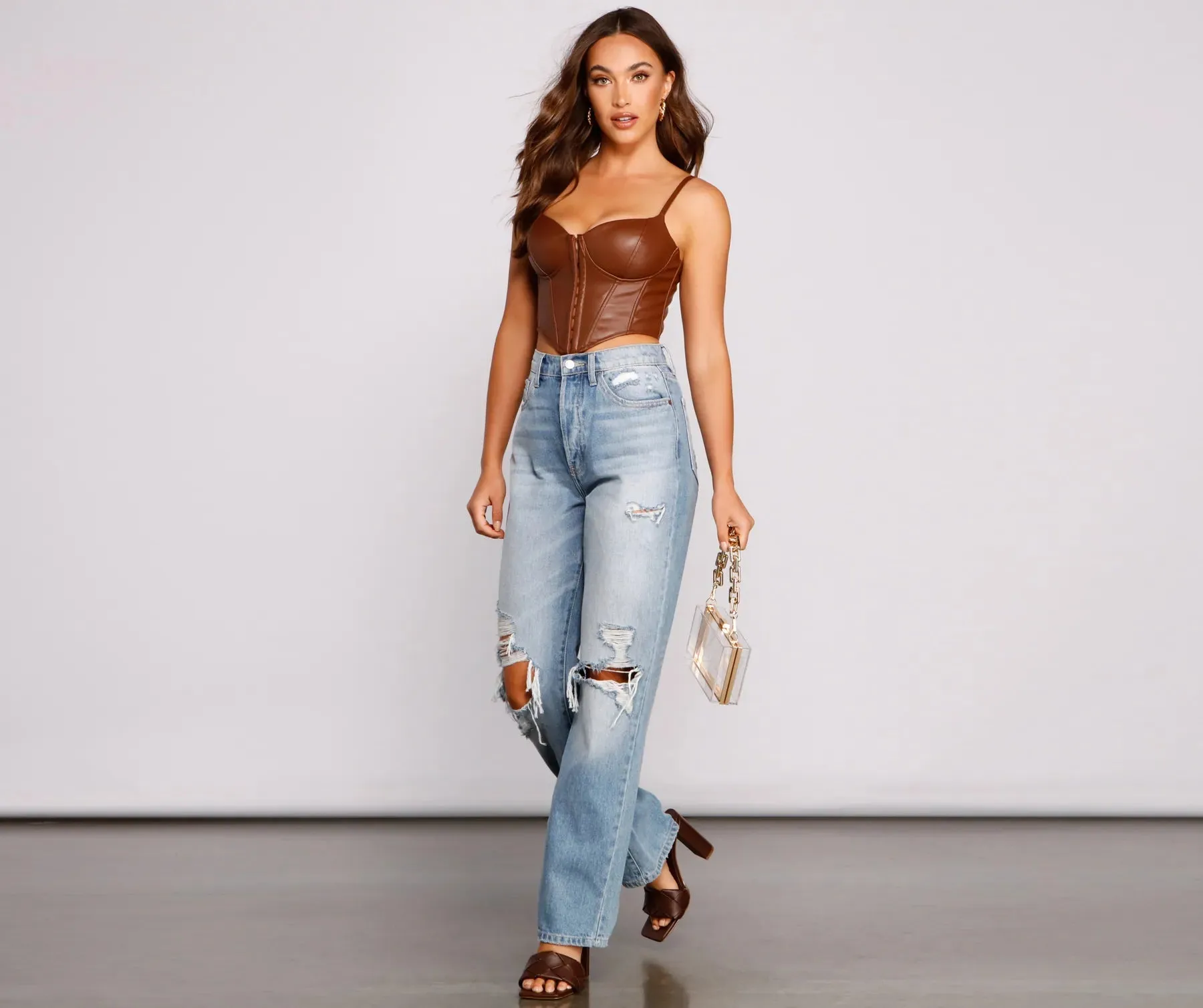 Bold Moment Faux Leather Corset Top