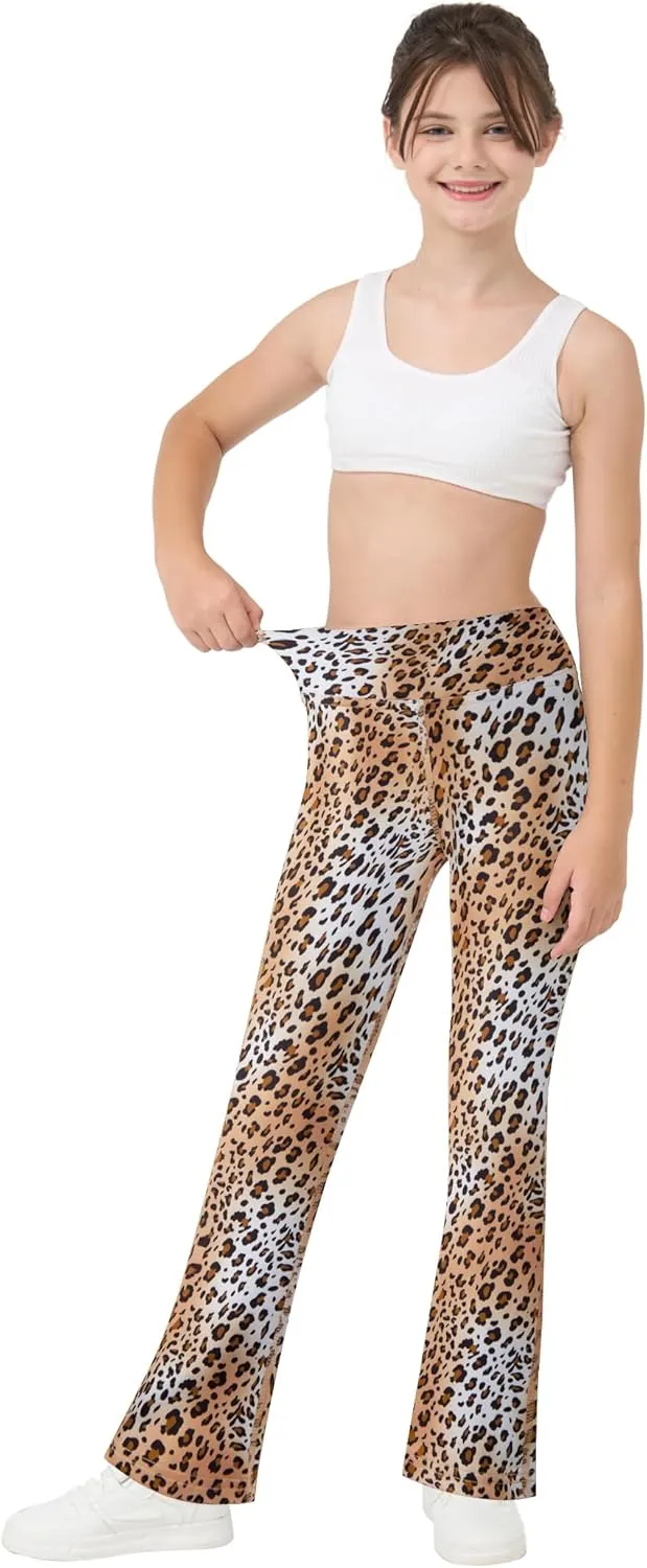 Bootcut Leggings for Girls High Waist Soft Stretch Women Yoga Pants Teen Dance Running Black Pink Dark Blue Maroon White