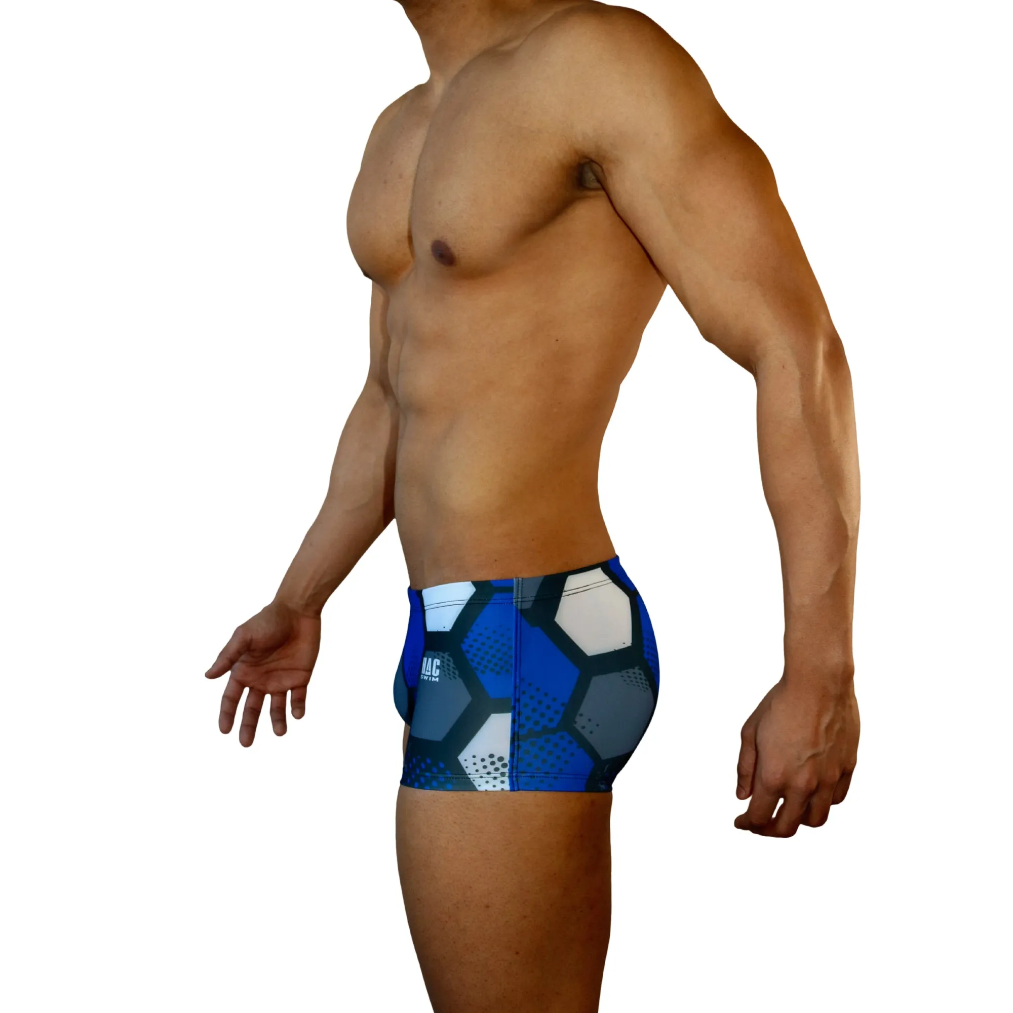 Box Cut Swim Trunk - Blue Hexagon