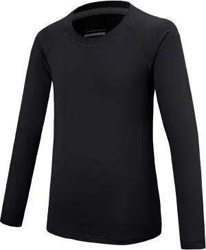 Boys Compression Long Sleeve Shirt Quick Dry Youth Athletic Baselayer Undershirt for Baseball Football