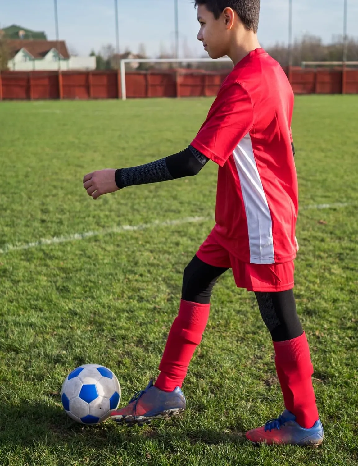 Boys Compression Long Sleeve Shirt Quick Dry Youth Athletic Baselayer Undershirt for Baseball Football