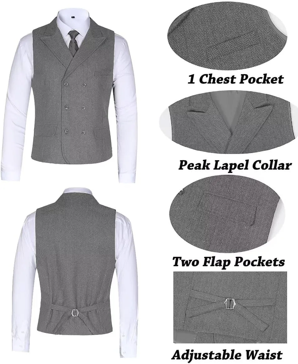 Boys Tweed Suit 3 Piece Tuxedo Suit for Boys Two Button Suits Jackets Vest Pants Set for Kid