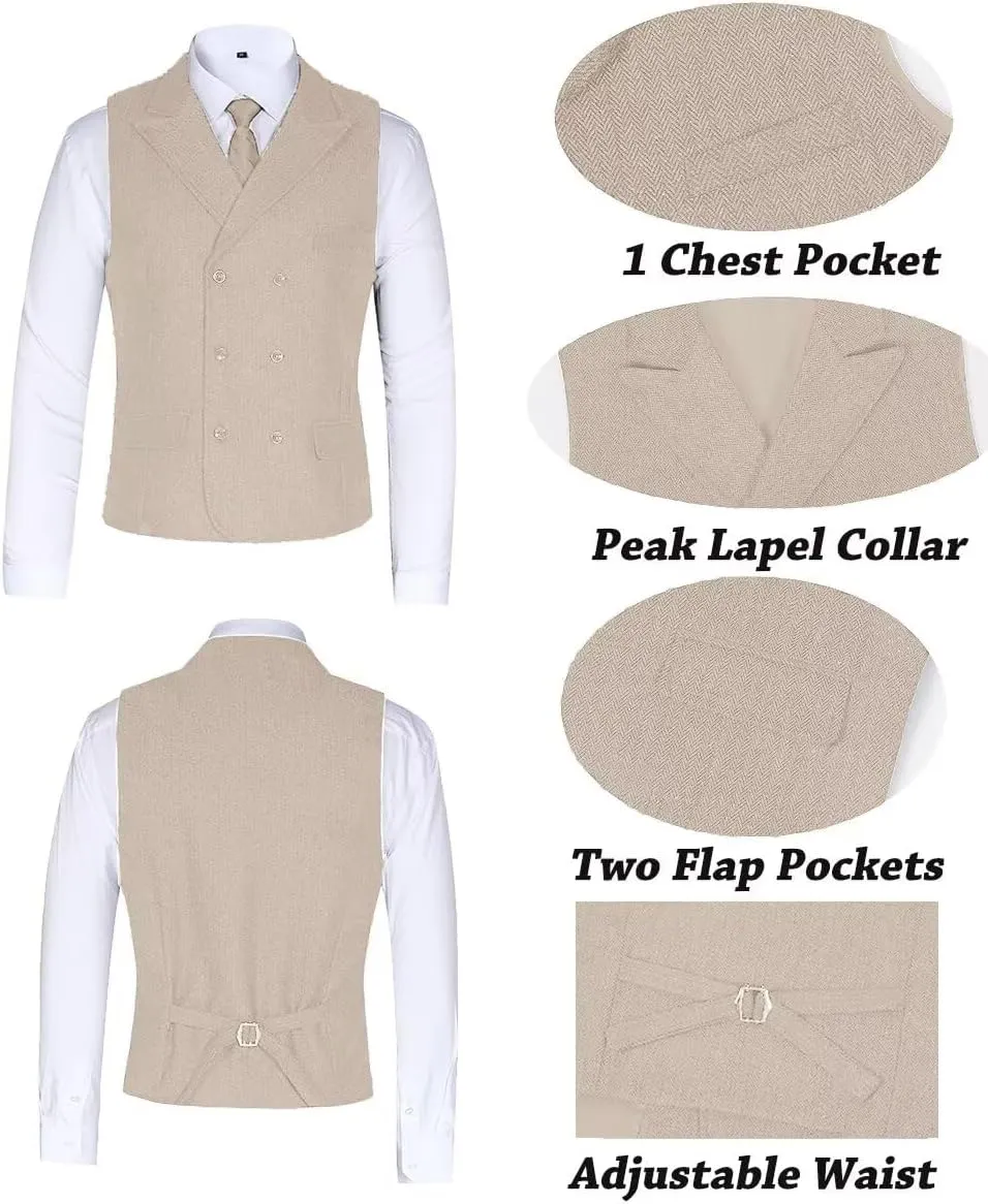 Boys Tweed Suit 3 Piece Tuxedo Suit for Boys Two Button Suits Jackets Vest Pants Set for Kid