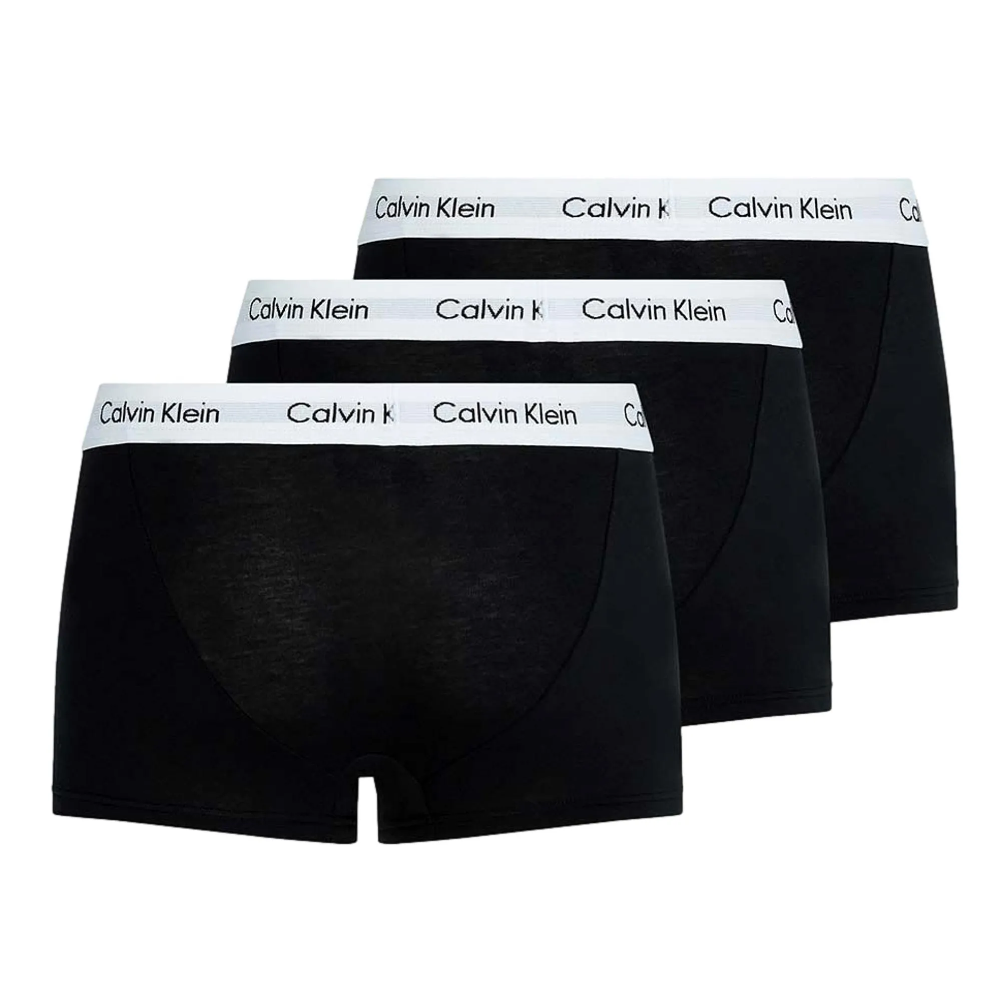 Calvin Klein 3 Pack Cotton Stretch Low Rise Trunks - Black