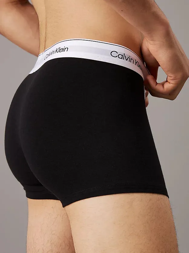 Calvin Klein 3 Pack Men's Modern Cotton Trunks - Grey Heather/White/Black