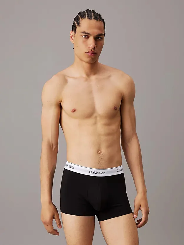 Calvin Klein 3 Pack Men's Modern Cotton Trunks - Grey Heather/White/Black
