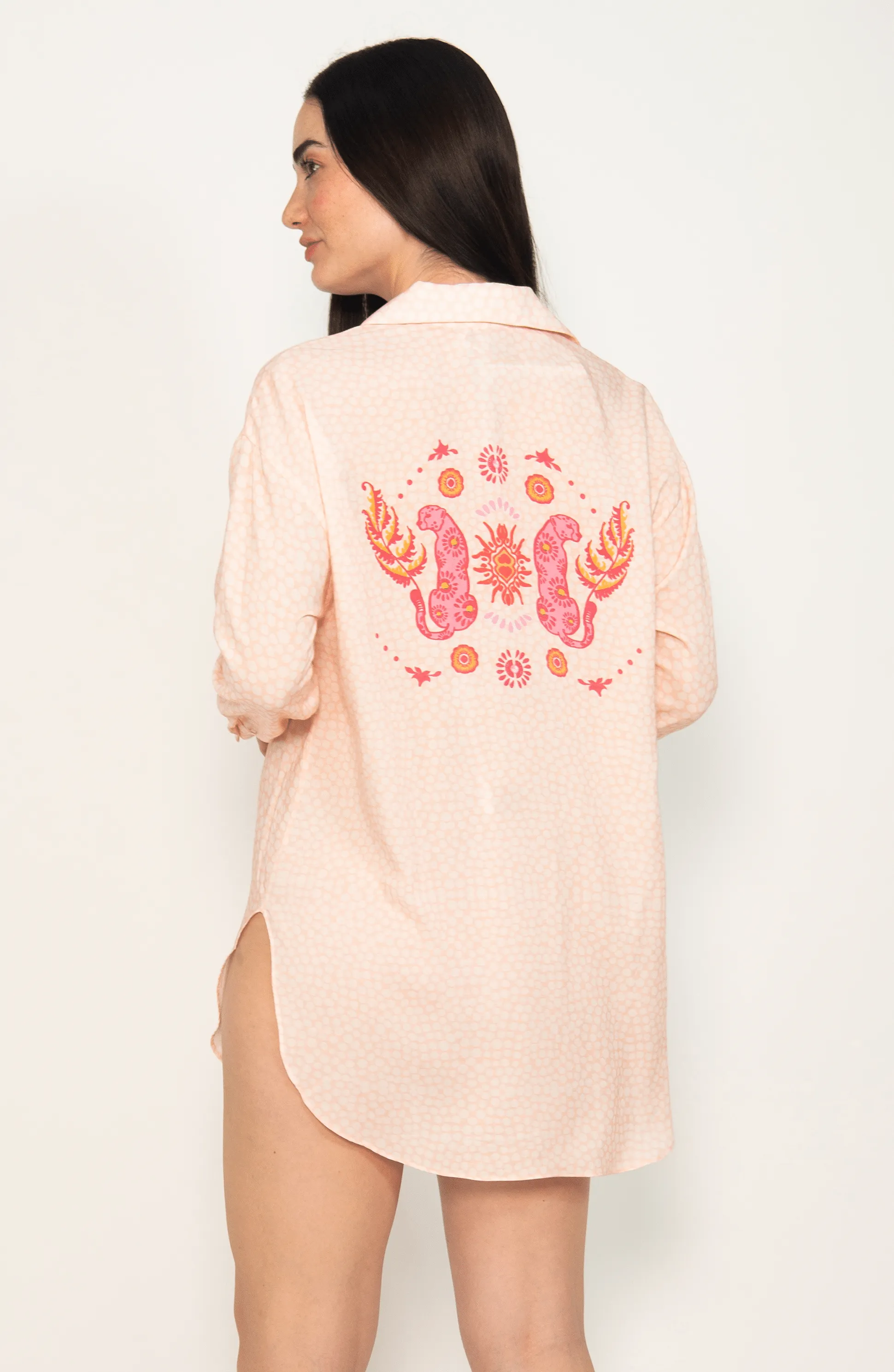 Camisa Manga Larga Estampado Jaguares, Colección Pacifico de Bari Swimwear