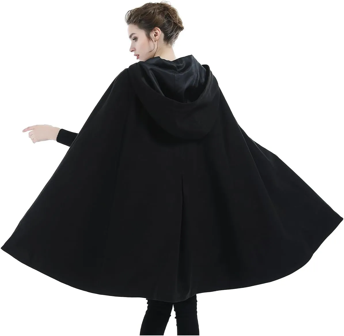 Cape Coat Women Hooded Poncho Cloak Vintage Plus Size Outwear Winter