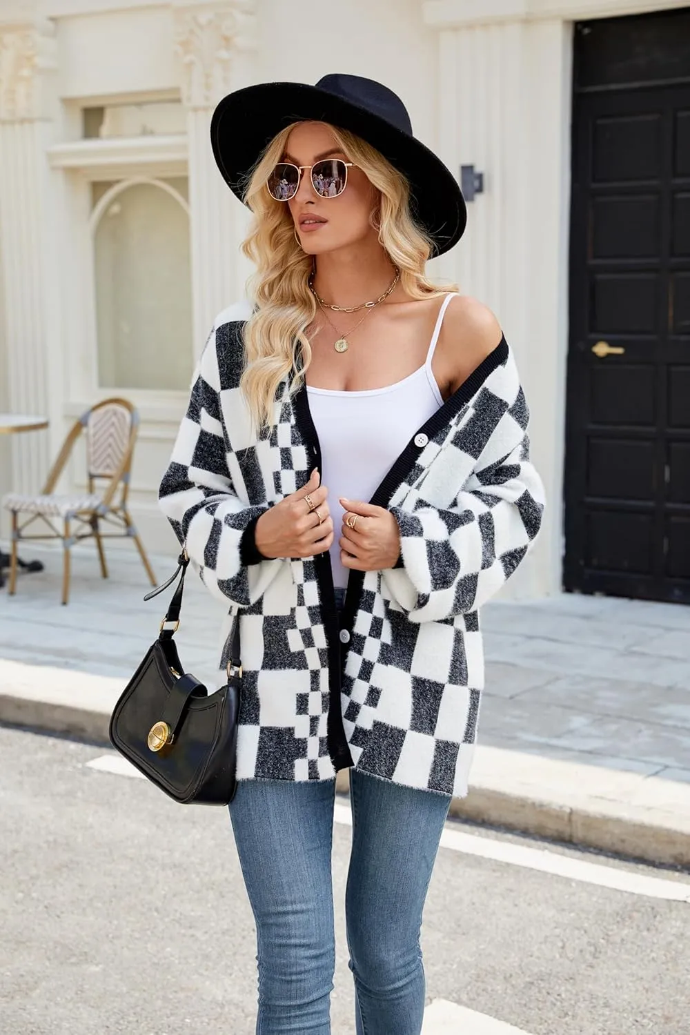 Cardigan Sweaters for Women, Women's Long Sleeve Oversized Open Front Cardigan Button Down Ribbed Loose Knit Outerwear