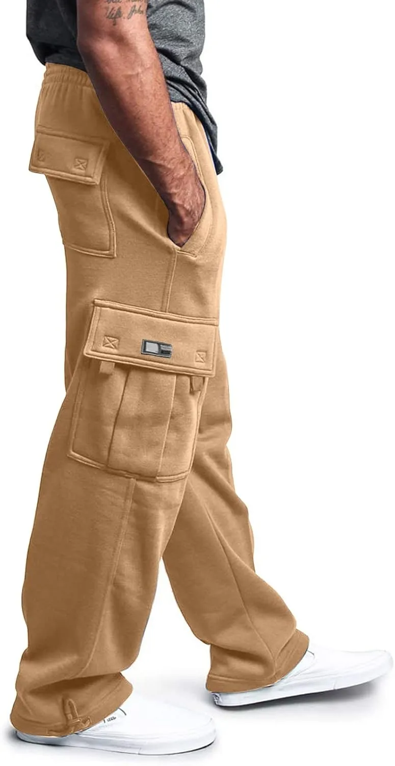 Cargo Pants for Men, Stretch Casual Joggers Athletic Pants, Cotton Loose Fit Baggy Pants Straight Leg Sweatpants