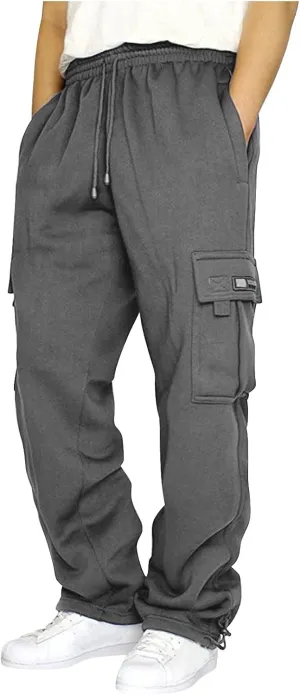 Cargo Pants for Men, Stretch Casual Joggers Athletic Pants, Cotton Loose Fit Baggy Pants Straight Leg Sweatpants