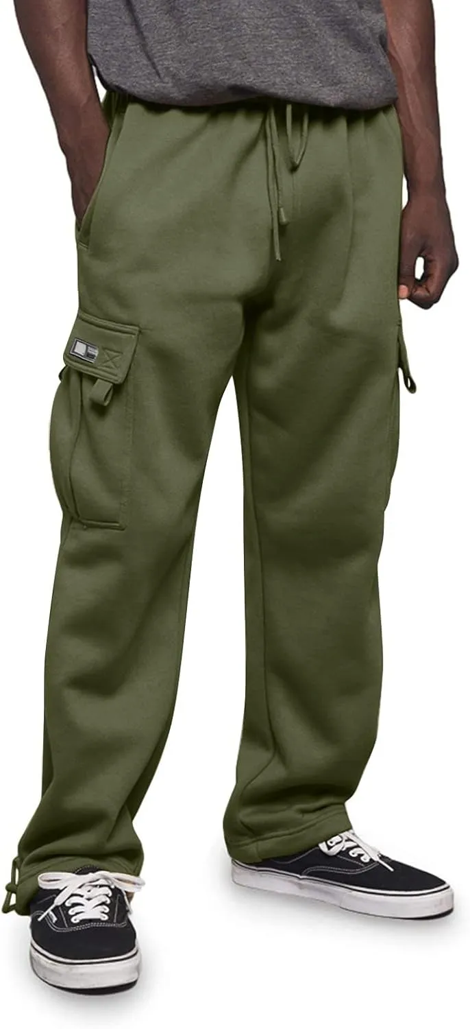 Cargo Pants for Men, Stretch Casual Joggers Athletic Pants, Cotton Loose Fit Baggy Pants Straight Leg Sweatpants
