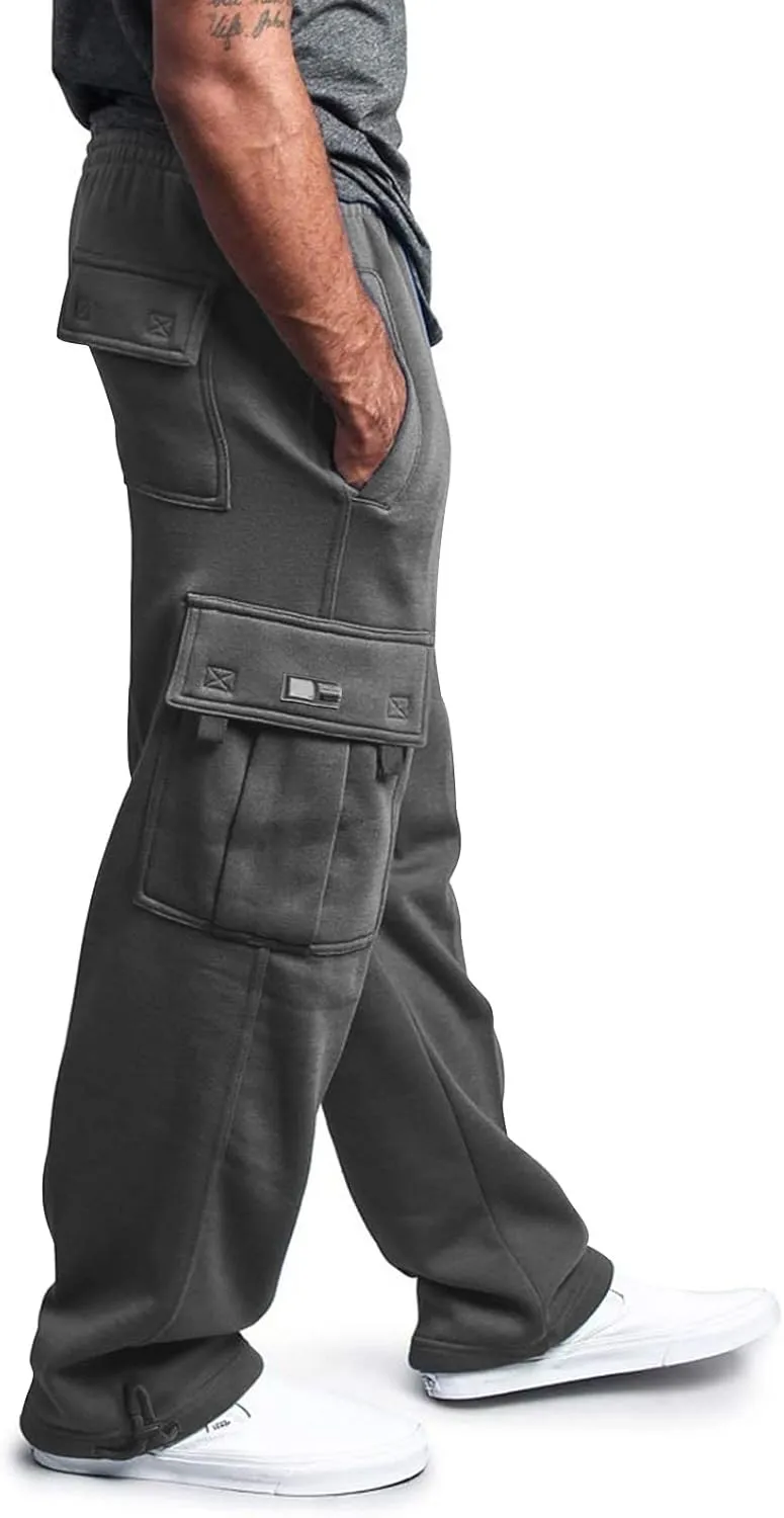 Cargo Pants for Men, Stretch Casual Joggers Athletic Pants, Cotton Loose Fit Baggy Pants Straight Leg Sweatpants