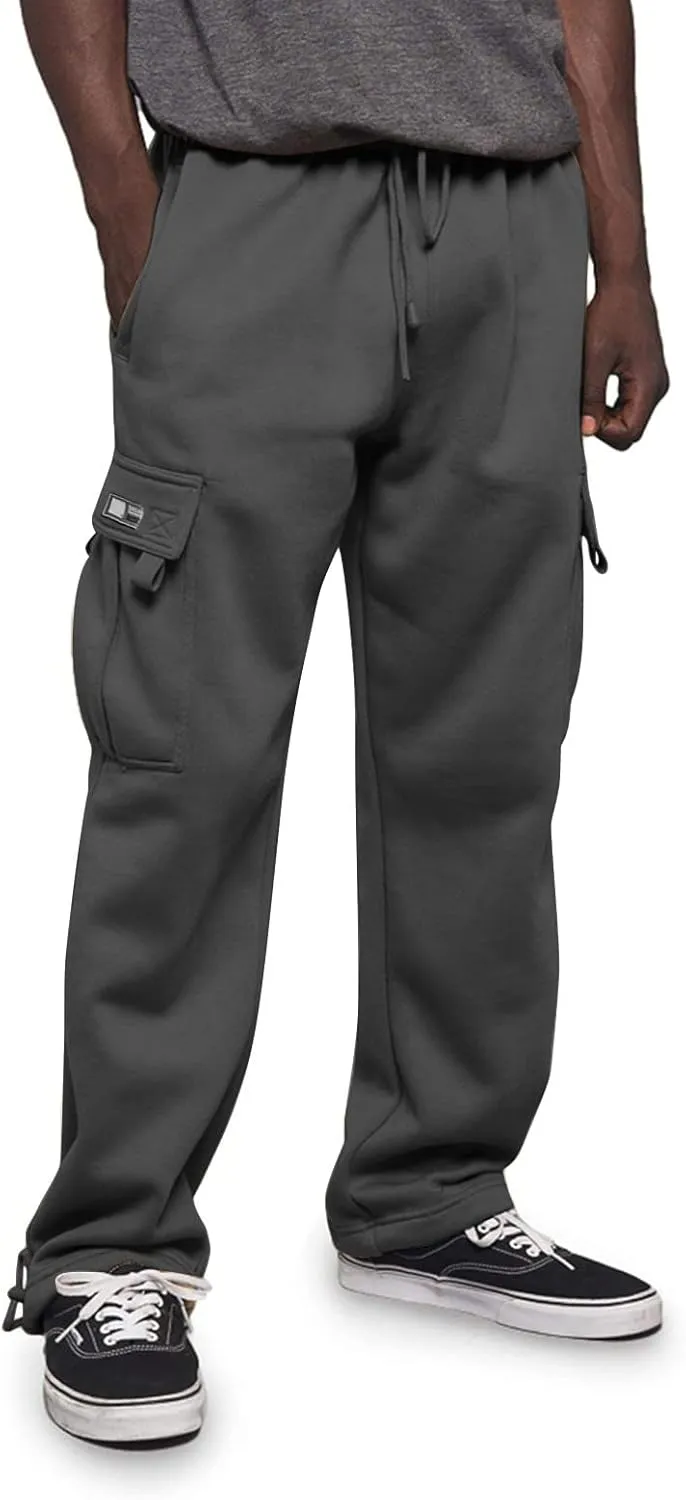 Cargo Pants for Men, Stretch Casual Joggers Athletic Pants, Cotton Loose Fit Baggy Pants Straight Leg Sweatpants