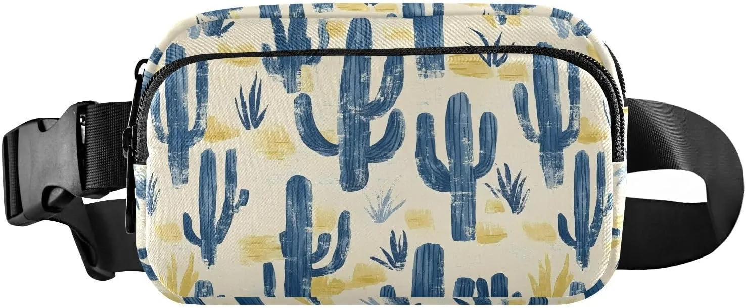 Cartoon Cactus Fanny Pack Water Resistant, Women Men Waist Pack Sling Bag Purse for Travel Hiking