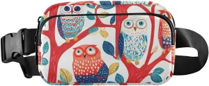 Cartoon Owl Fanny Pack Water Resistant, Women Men Waist Pack Sling Bag Purse for Travel Hiking