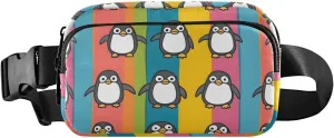 Cartoon Penguins Fanny Pack Water Resistant, Women Men Waist Pack Sling Bag Purse for Travel Hiking