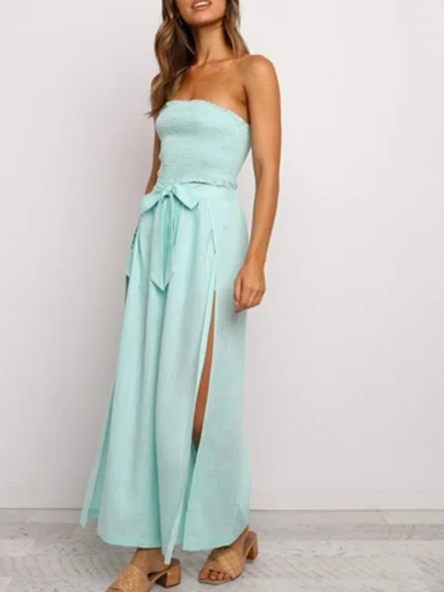 Casual Solid Color Wrapped Chest Sexy Women's Suit