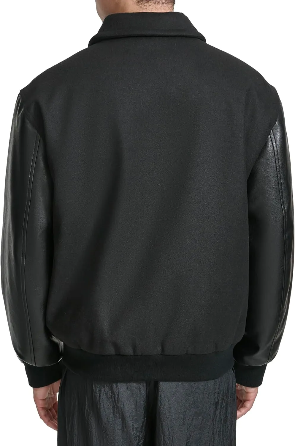 Champion Men's Letterman Varsity Bomber Zipper Closure Jacket with Faux Leather Sleeves