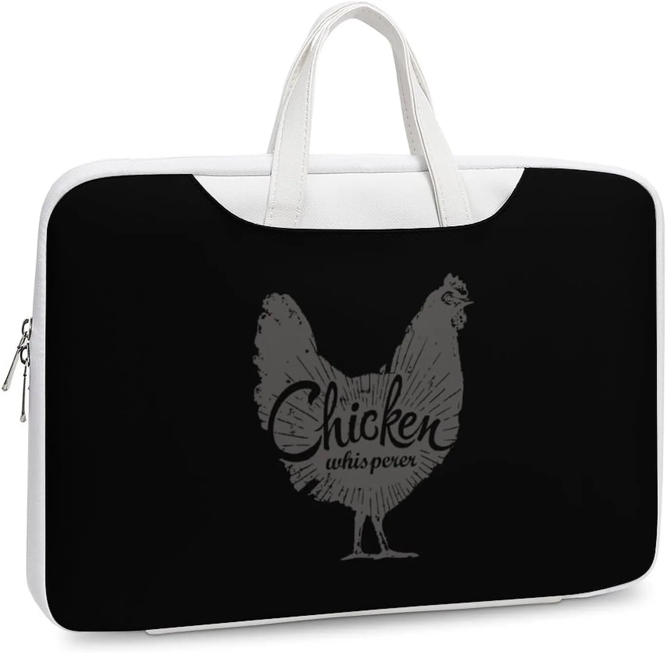 Chicken Whisperer Leather Bag Laptop Case Slim Water Resistant Computer Bags with Handle Briefcase for Work