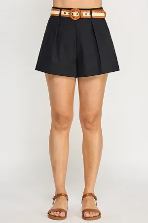 Christina Belted High-Waisted Shorts