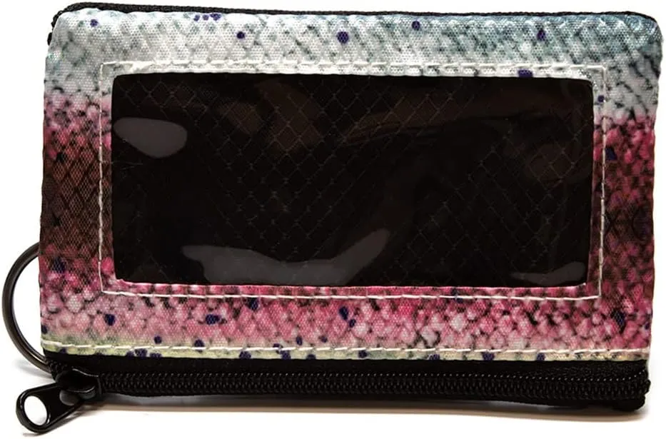 Chums Surfshorts Wallet - Lightweight Zippered Minimalist Wallet with Clear ID Window - Water Resistant with Key Ring