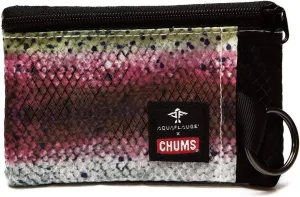 Chums Surfshorts Wallet - Lightweight Zippered Minimalist Wallet with Clear ID Window - Water Resistant with Key Ring