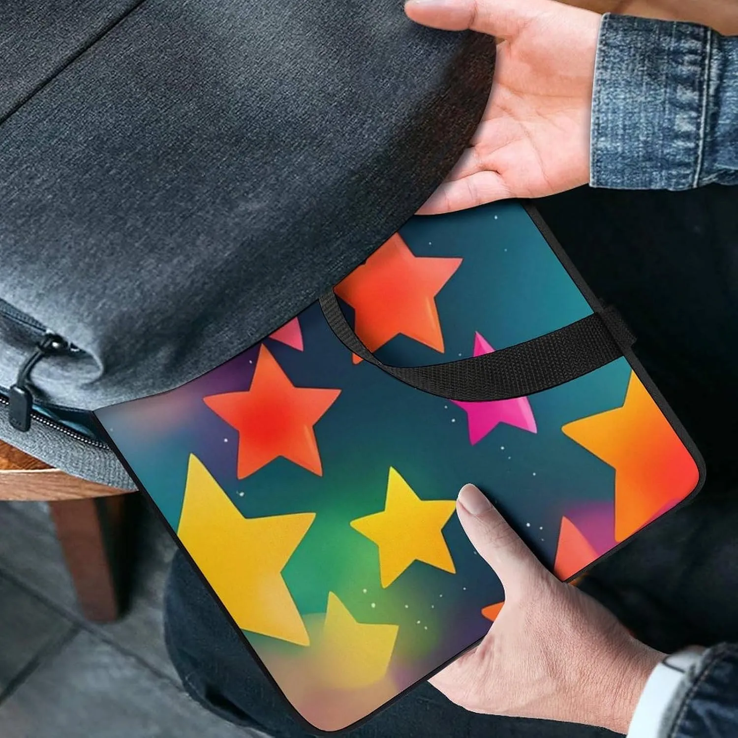 Colorful Rainbow Stars Laptop Bag Durable Laptop Sleeve Water-Resistant Notebook Bag for Computer Or Tablet