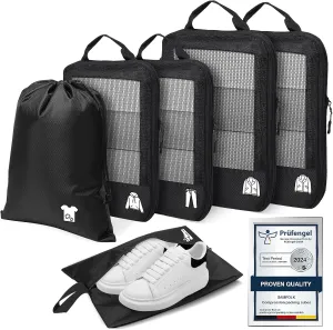 Compression Packing Cubes for Travel, Lightweight 6 Set Bags Cruise Must Haves for Luggage Carry On Suitcase and Clothes Organizer, Durable Vacation Essentials and Accessories Gifts for Women and Men