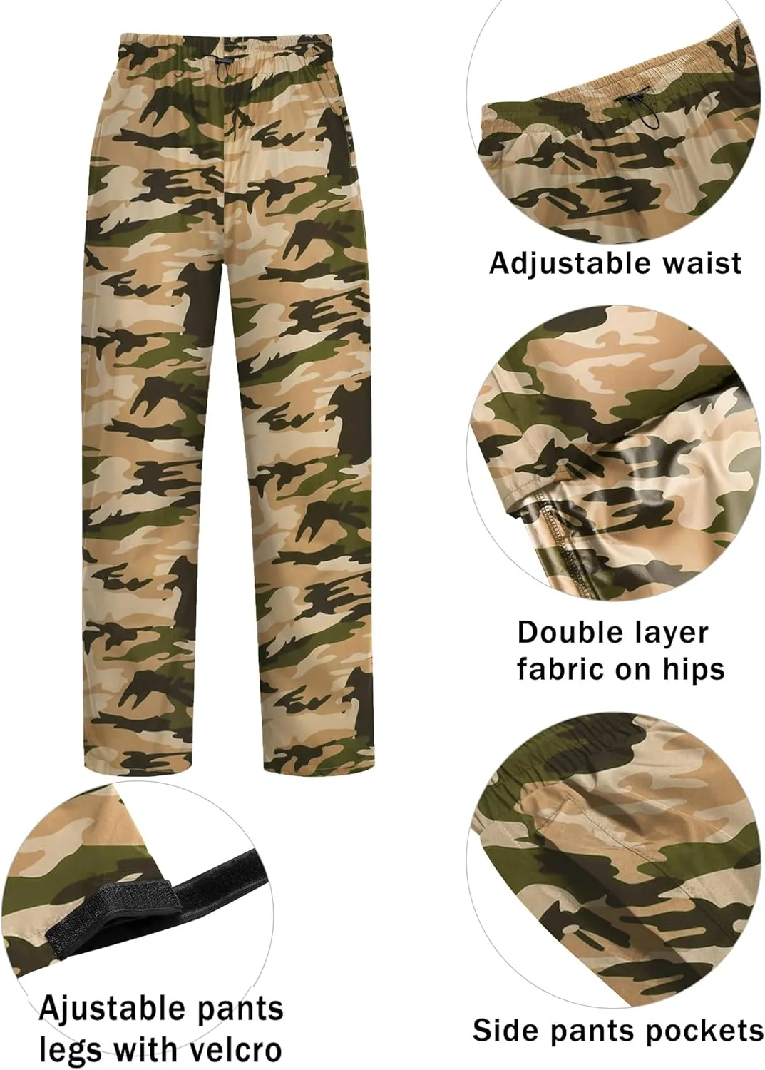 COOFANDY Men's Rain Suit 2 Piece Waterproof Breathable Rain Gear Lightweight Rain Jacket Pants Rainwear Suit