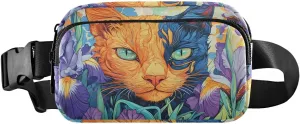 Cool Cat Fanny Pack Water Resistant Waist Pack Sling Bag Purse for Women Men Travel Hiking