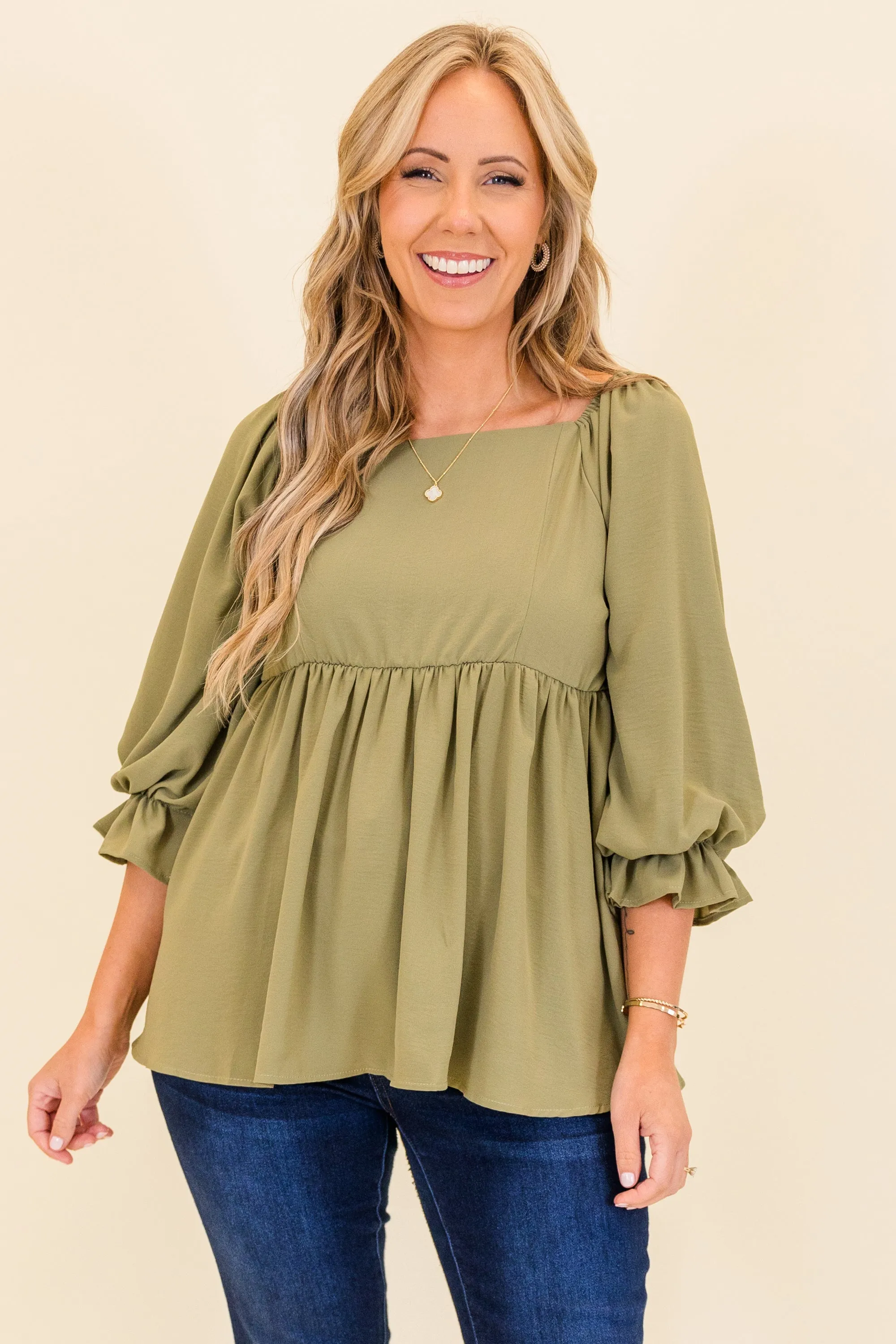 Create Opportunity Top, Olive