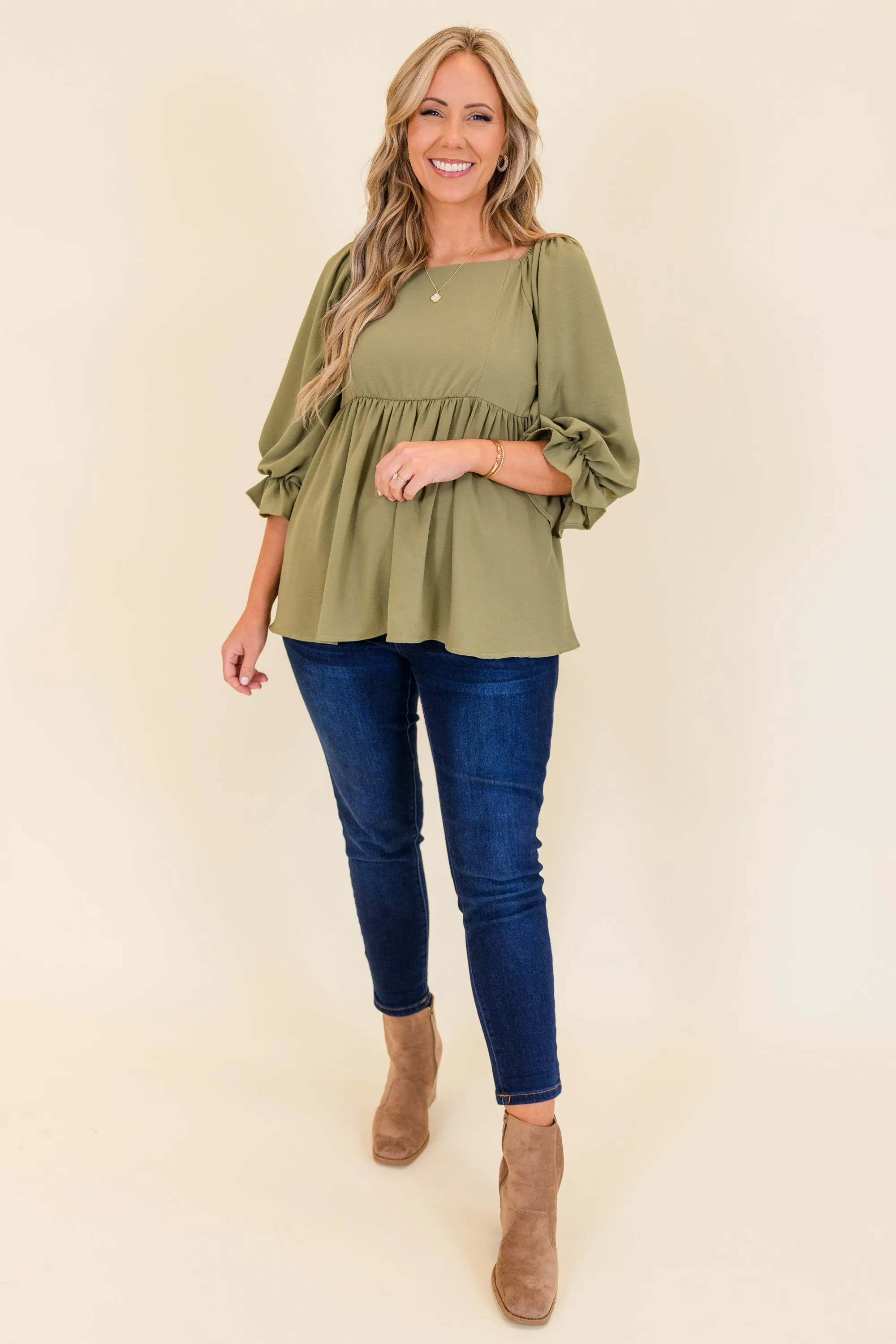 Create Opportunity Top, Olive