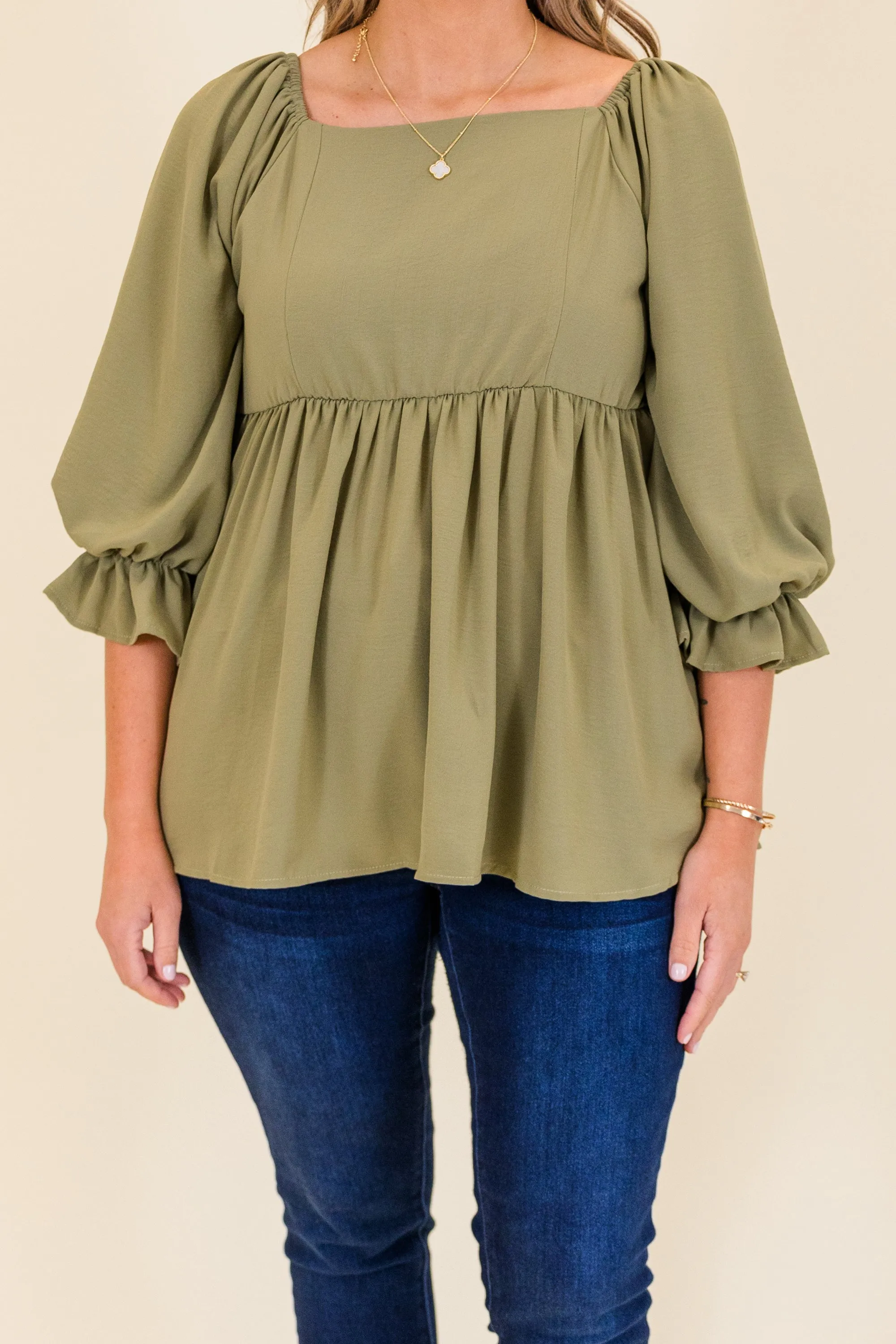 Create Opportunity Top, Olive
