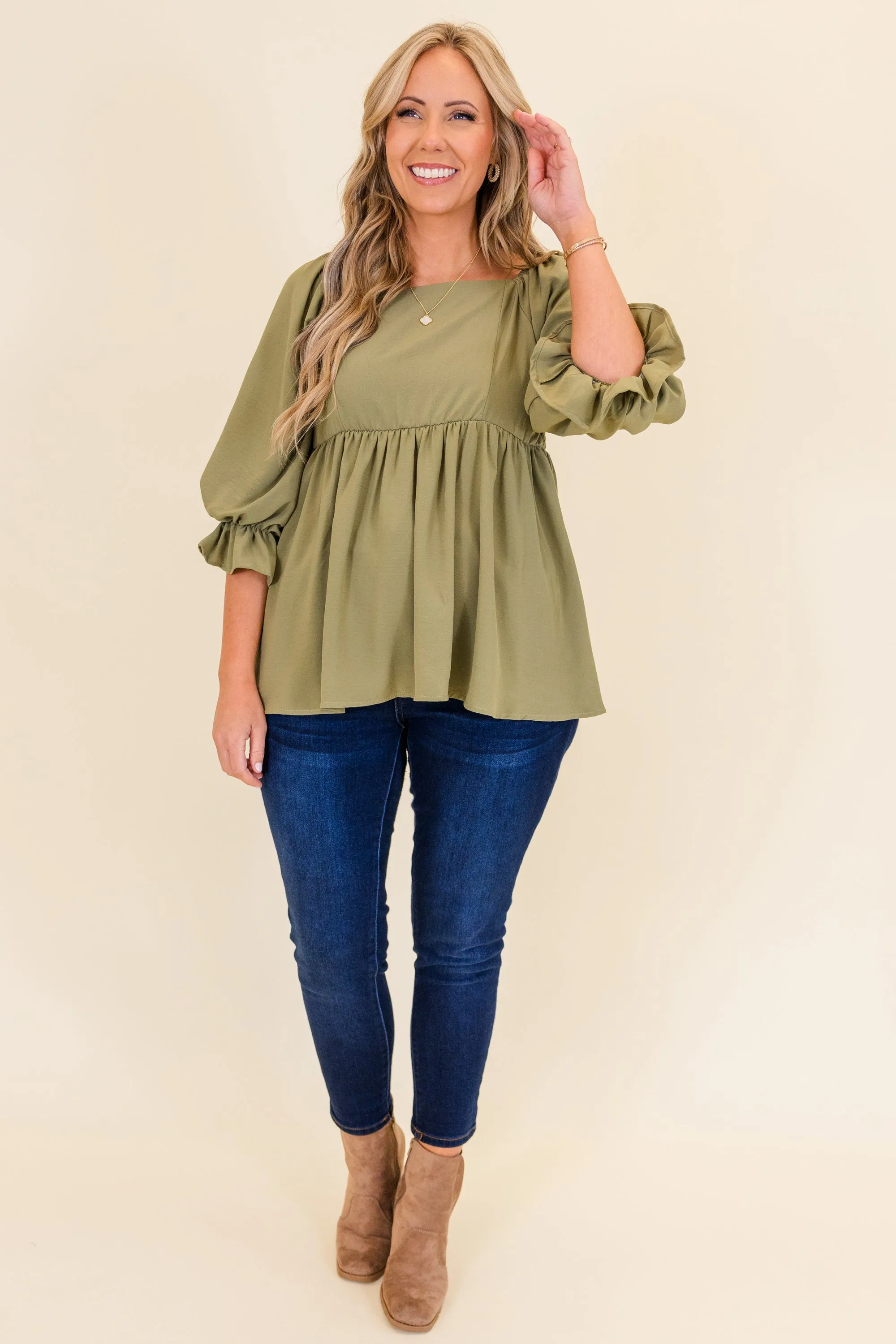 Create Opportunity Top, Olive