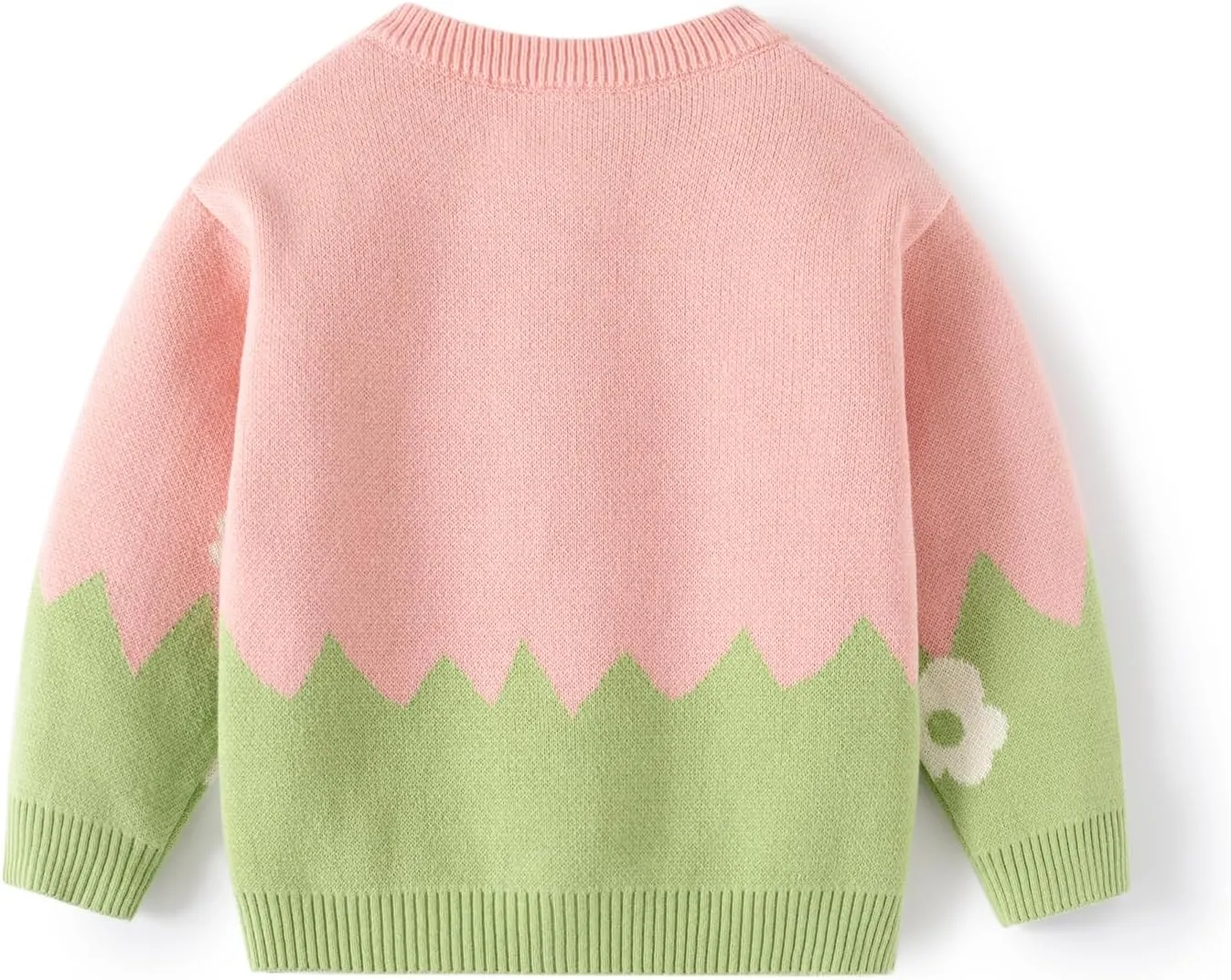Cute Baby Girls Hearts Knit Cardigan Sweater, Toddler Loose Long Sleeve Shirts Warm Tops for Fall Winter Love Design