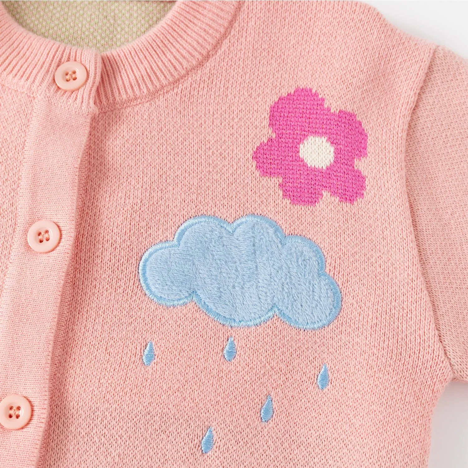 Cute Baby Girls Hearts Knit Cardigan Sweater, Toddler Loose Long Sleeve Shirts Warm Tops for Fall Winter Love Design
