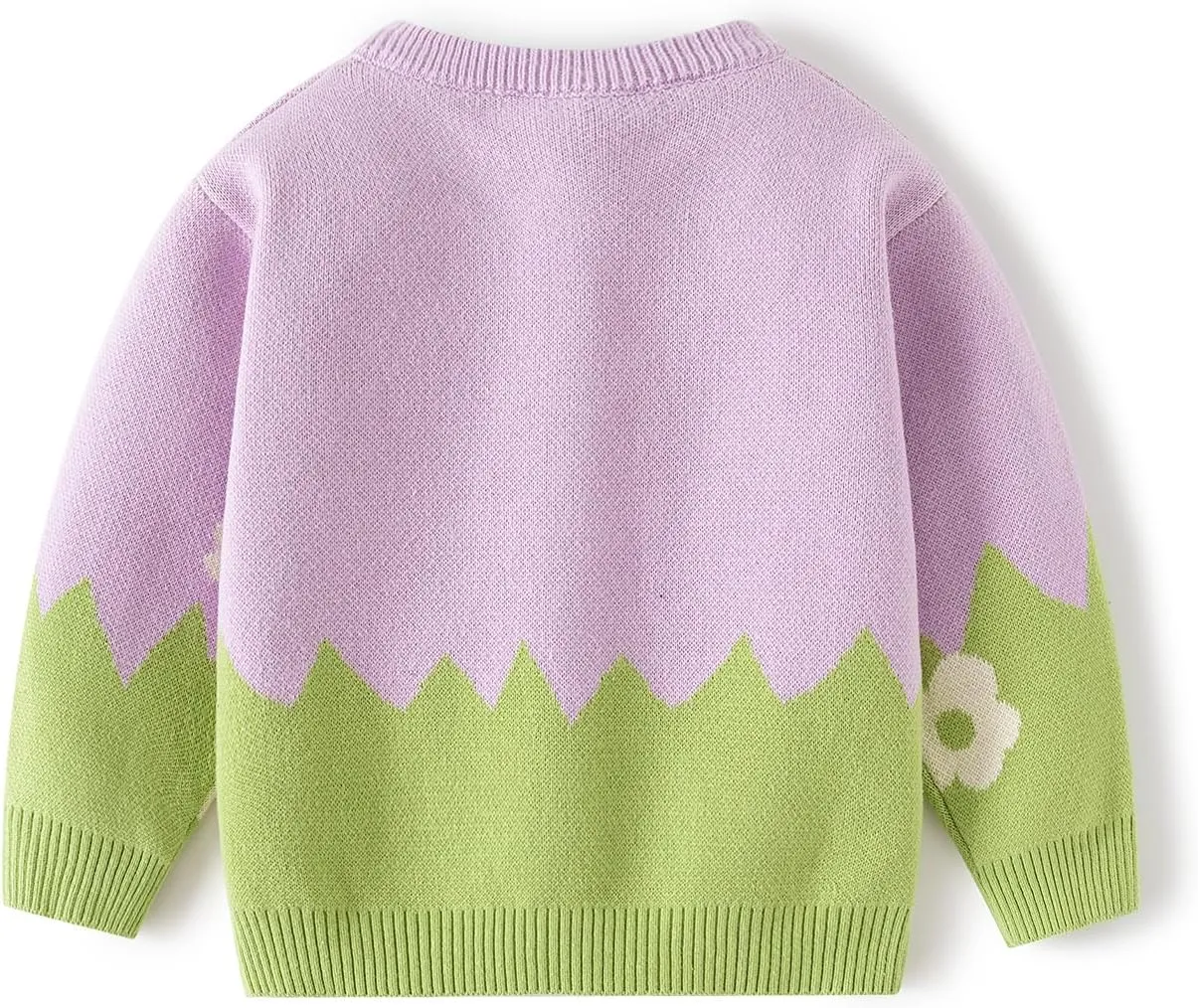 Cute Baby Girls Hearts Knit Cardigan Sweater, Toddler Loose Long Sleeve Shirts Warm Tops for Fall Winter Love Design