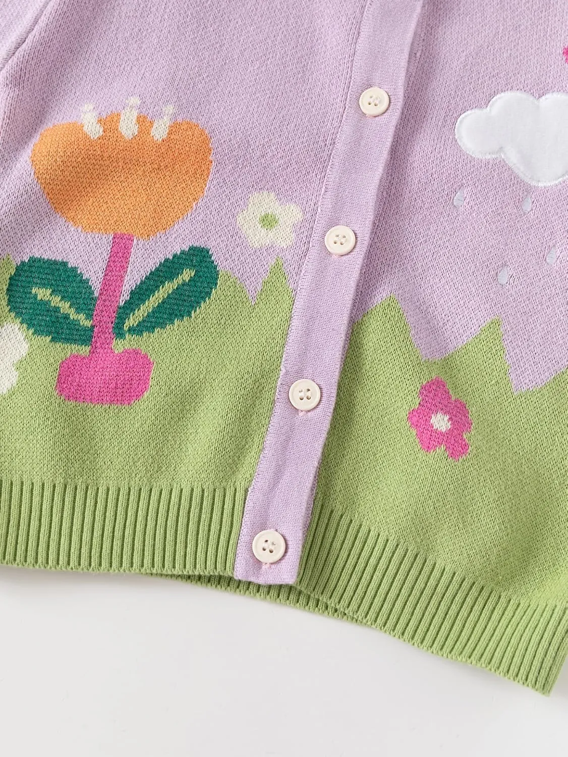 Cute Baby Girls Hearts Knit Cardigan Sweater, Toddler Loose Long Sleeve Shirts Warm Tops for Fall Winter Love Design