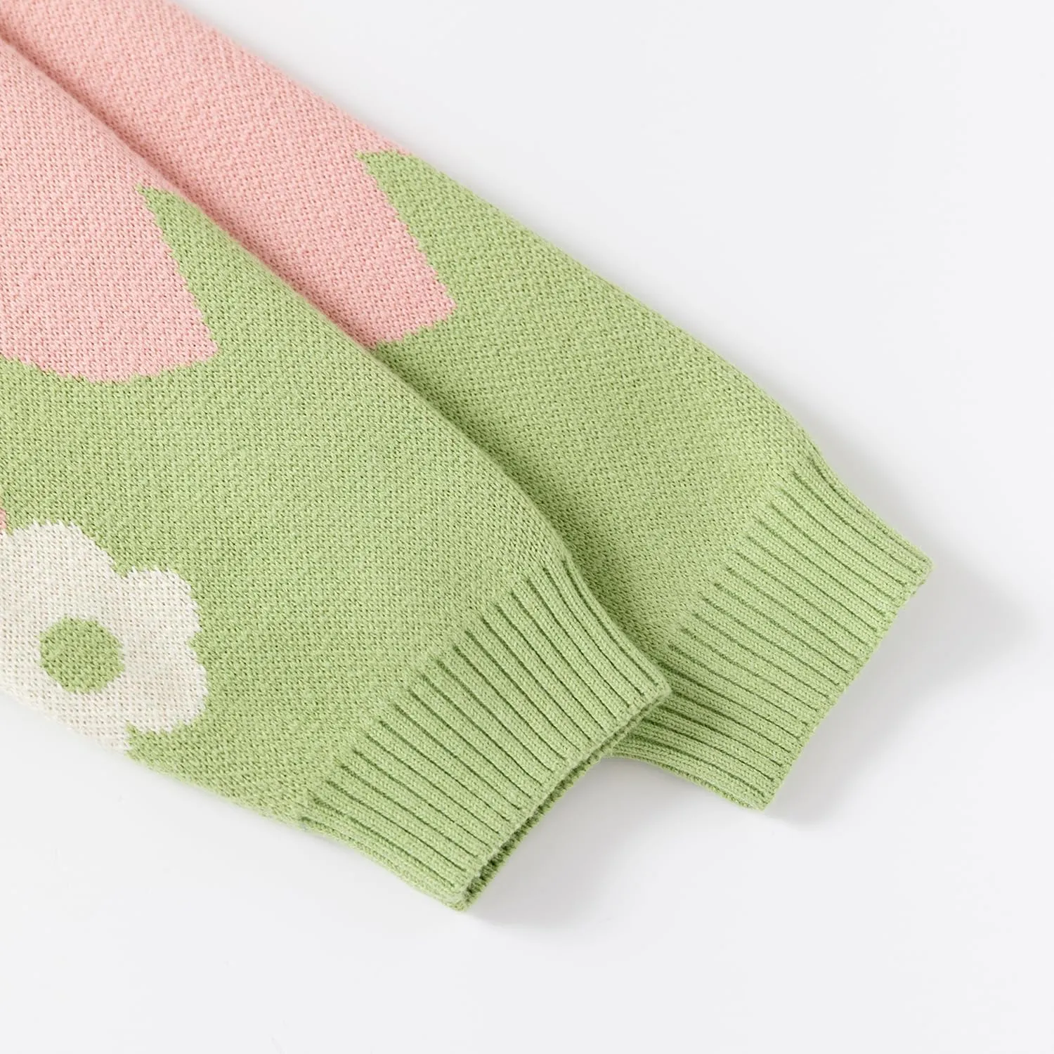 Cute Baby Girls Hearts Knit Cardigan Sweater, Toddler Loose Long Sleeve Shirts Warm Tops for Fall Winter Love Design